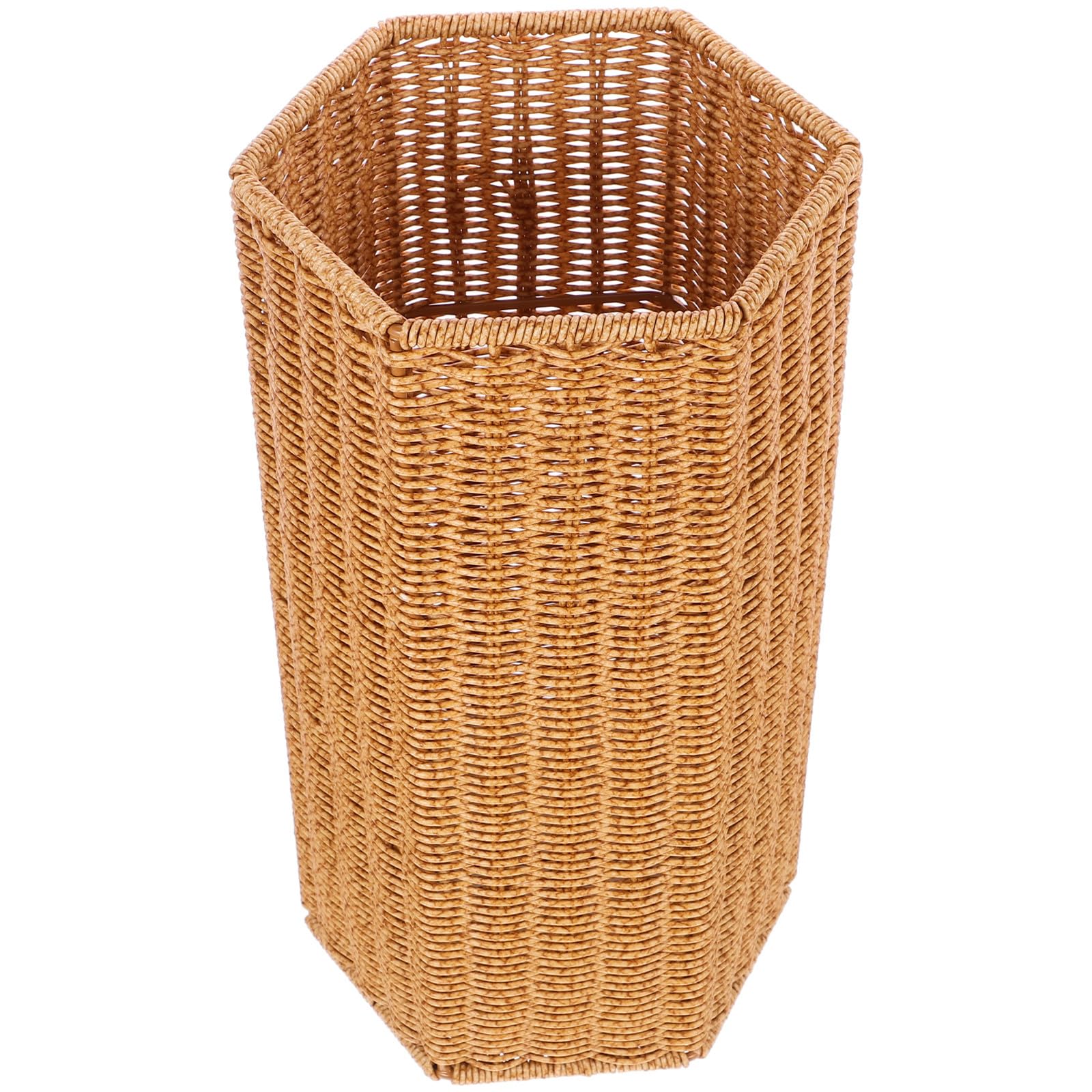 COHEALI Portaombrelli in Rattan Artificiale Marrone, Grande Capacità | Porta Ombrello per Interno, Struttura in Ferro e Pp, Adatto a Ombrelli Lunghi, per Casa e Ingresso