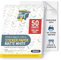 Vista 19 de Papel adhesivo de vinilo transparente imprimible, impermeable, 25 hojas de 8.5 x 11 pulgadas, impresora de inyección de tinta (no Epson), papel