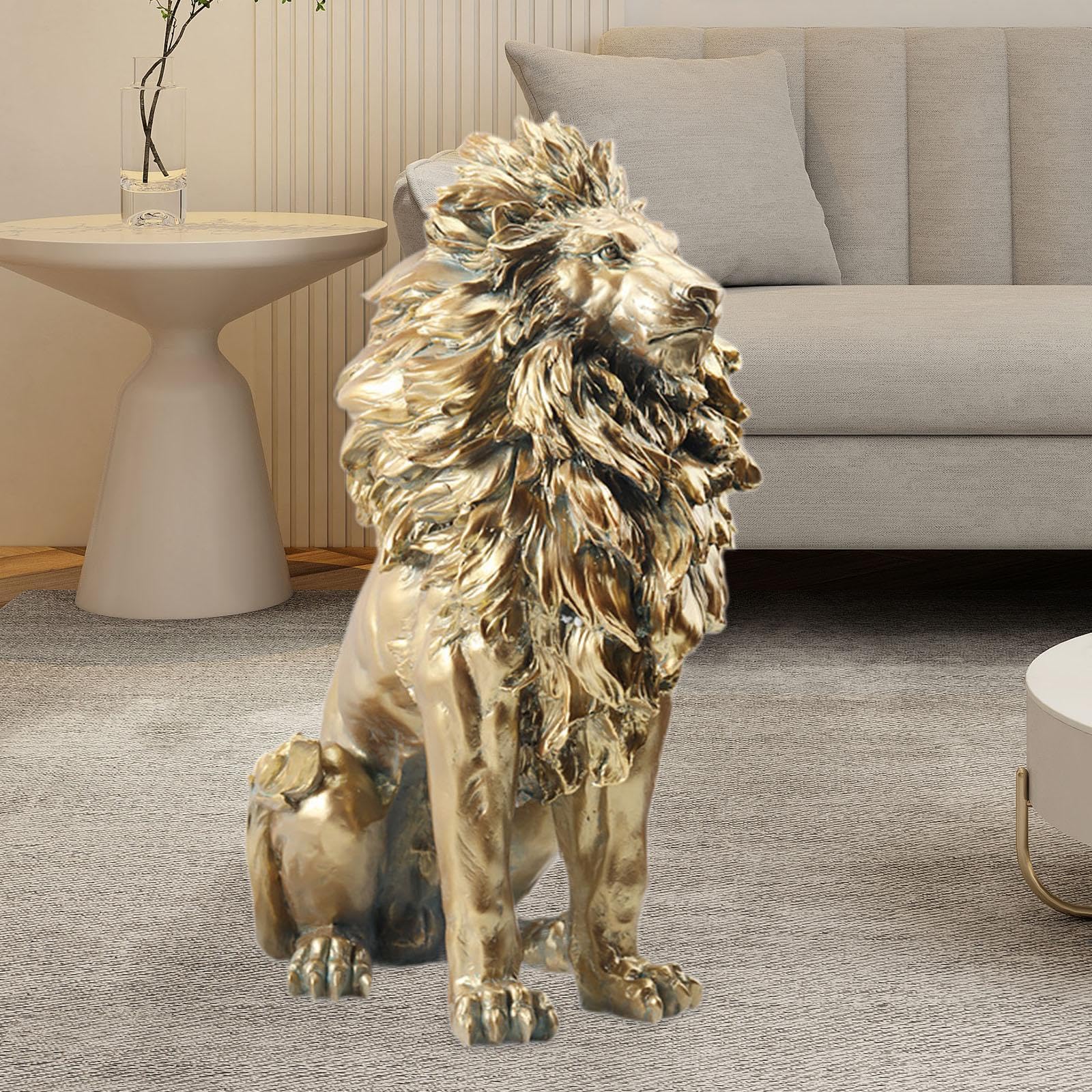 Amazon.co.jp: ライオン像 美しいインテリア装飾品, ブロンズ : ホーム