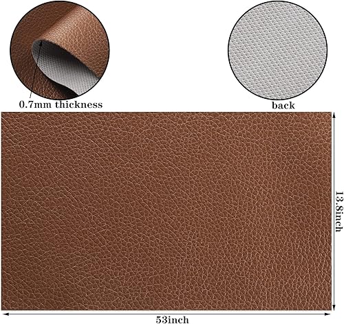 Miniatura 35 de Picheng Hojas de piel sintética de color sólido con textura de lichi, 13.8 x 53 pulgadas, rollo de piel sintética suave muy adecuado para hacer