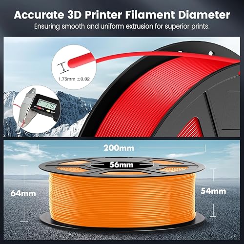 Vista 64 de SUNLU PLA filamento para impresora 3D, 1,75 PLA, precisión dimensional +/- 0.001 in, bobina de 2.2 lb 0.069 in 35.27 oz-pla transparente