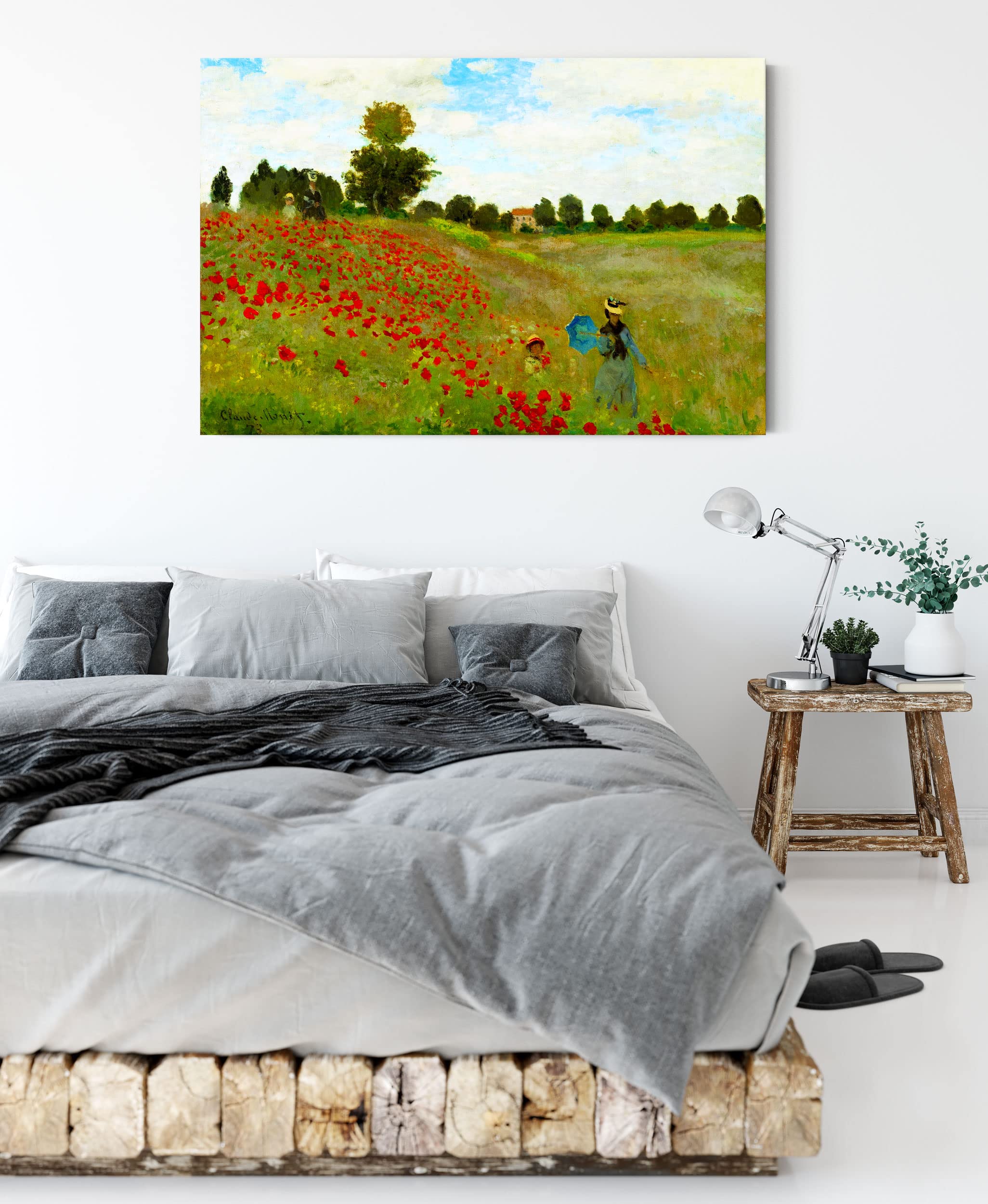 Pixxprint Leinwandbild Claude Monet – „Des Künstlers Garten In Argenteuil“, 60x40 Cm, Fertig Gespannt