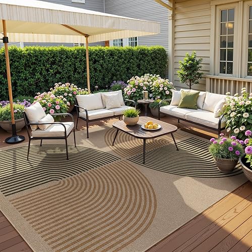 Vista 205 de Lahome Alfombra moderna de yute, de 2 x 8 pies, lavable, para entrada, granja, cocina, antideslizante, para interiores y exteriores, alfombra