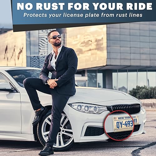 Vista 13 de Tornillos para placa con acabado inoxidable - Kit de tornillos para placas delanteras y traseras – Pernos para placa de vehículos nacionales