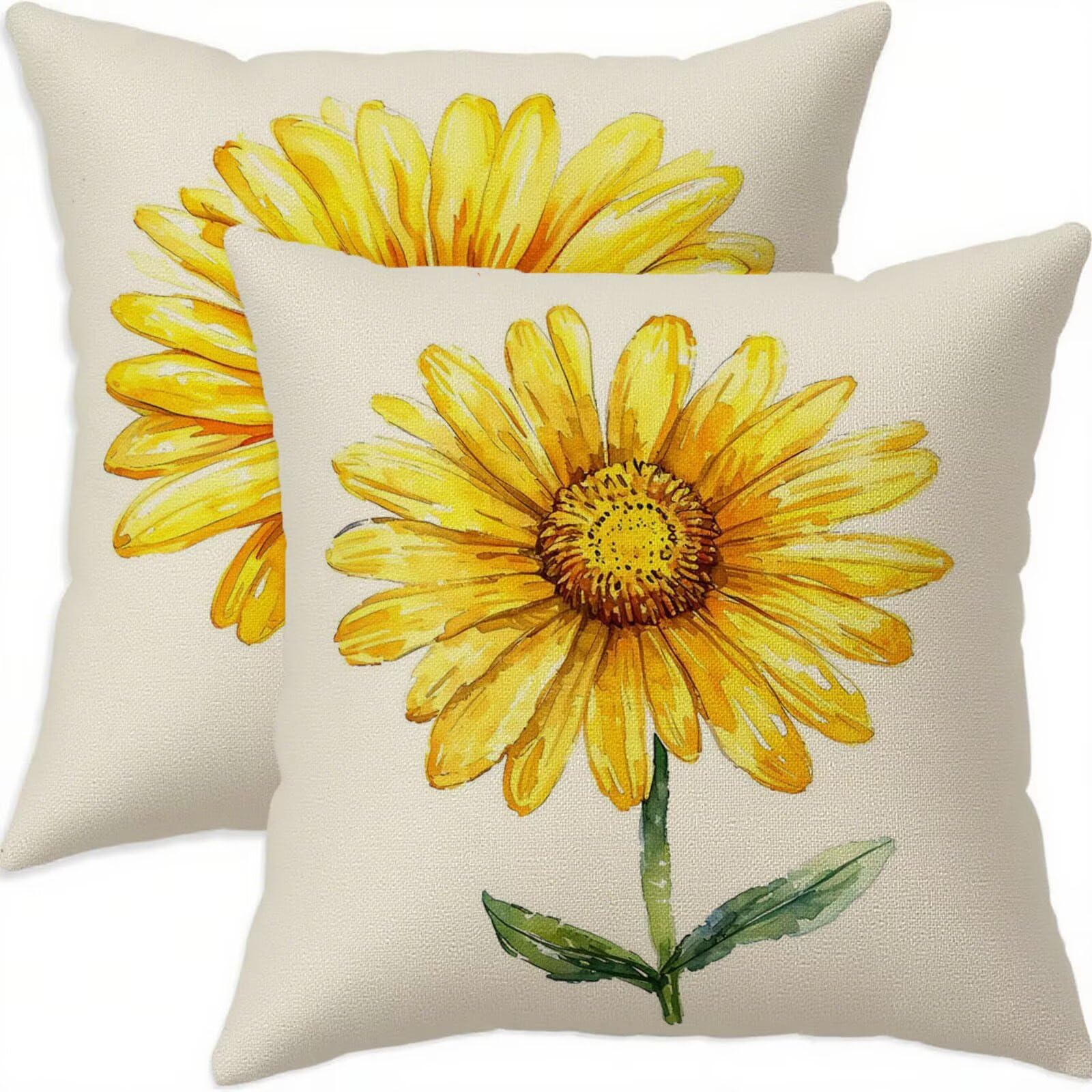 Housse coussin 60x60cm lin imperméable contre les taches de salon