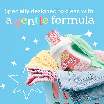 Dreft Baby Liquid Laundry Detergent, Gentle on Sensitive Skin Laundry Soap, 150 fl oz, 114 Loads (Packaging May Vary)