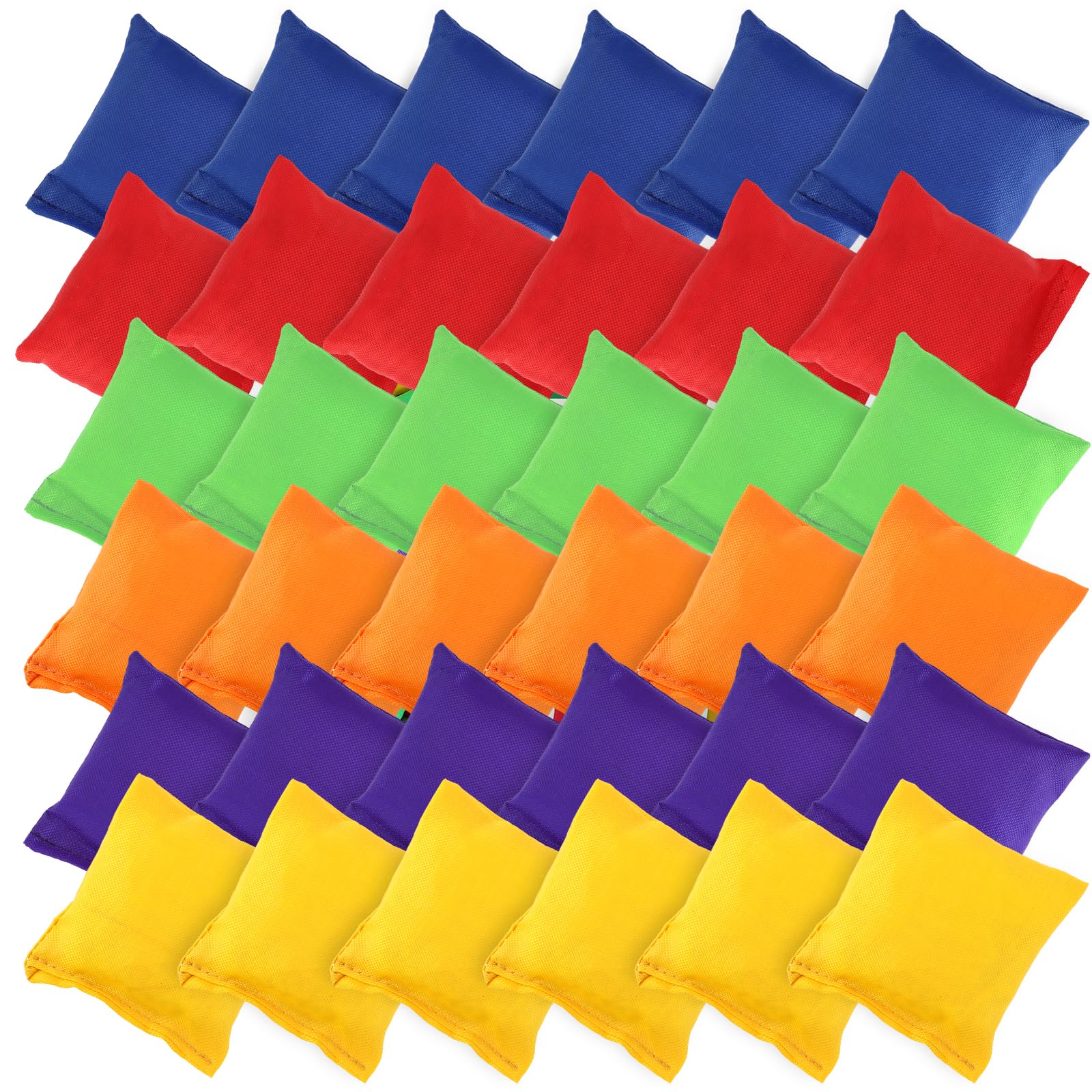 36 Stück Cornhole Säckchen, 6 Farben Wurfsäckchen, 7 x 7cm Nylon Sitzsack Werfen, Cornhole Sitzsack-Set, Sandsäckchen Sitzsäcke Werfen Spaß Sport Spiel, Erwachsene für Cornhole Spiel