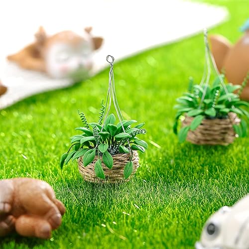 Miniatura 5 de Skylety 2 piezas de plantas de casa de muñecas en miniatura 1:12, planta bonsái en miniatura, casa de muñecas, árbol de Navidad, mini planta de