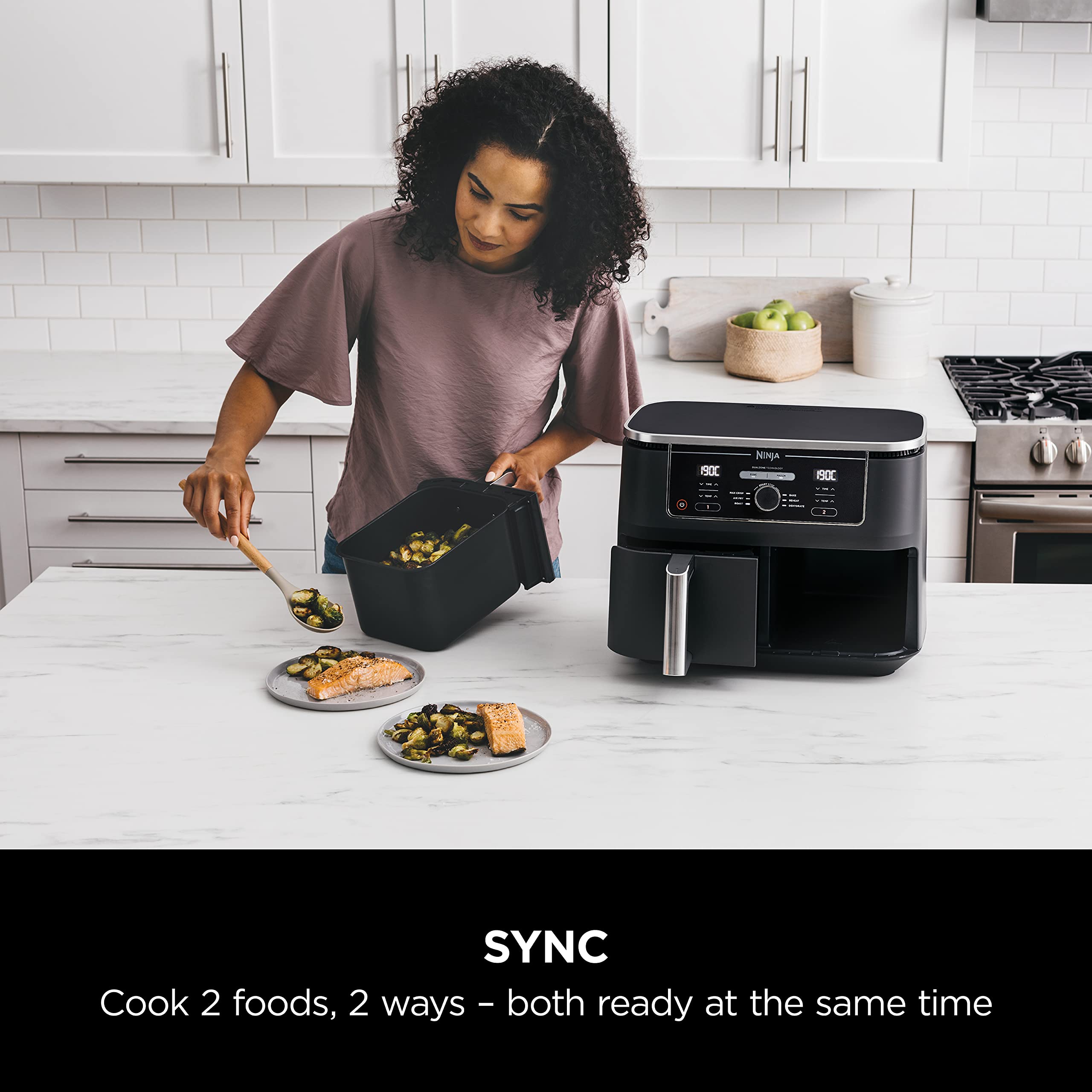 Ninja Foodi Max Dual Zone Air Fryer [AF400UK] 2 Drawers, 6 Cooking