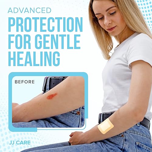 Miniatura 2 de JJ CARE Apósito de espuma de silicona de 2 x 2 [paquete de 10], vendajes de silicona para heridas, vendaje impermeable para heridas con borde