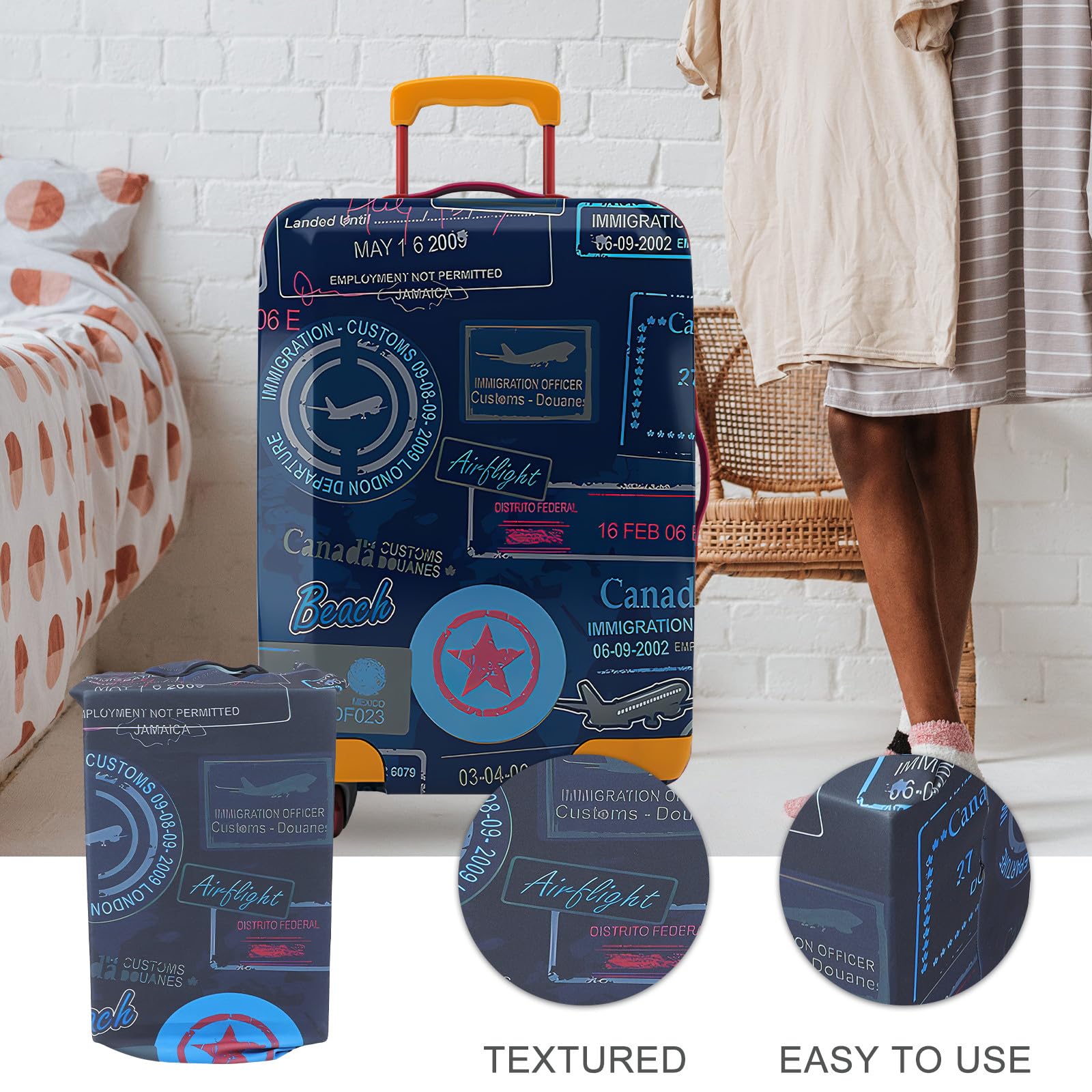 MAGICLULU Funda Protectora para Maletas de Viaje Diseño Elástico y Plegable de Poliéster Resistente para Proteger Equipaje Durante Viajes y Uso Diario