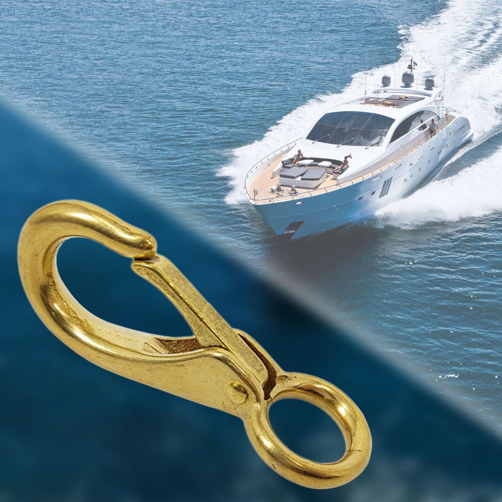 Menolana Fixed Eye Boat Snap Hook Spring Boat Clip Hook Fixing Hook Portable Swivel Eye Spring Lock for Outdoor Activities Water Sport