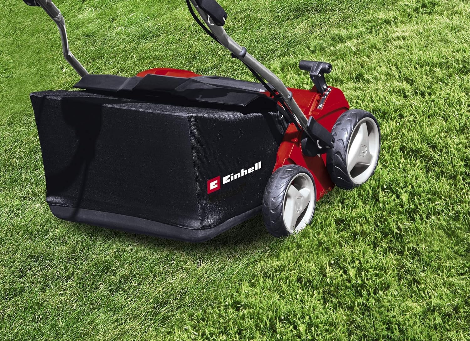 Einhell Elektro-Vertikutierer-Lüfter GE-SA 1435 (1400W, 35cm Arbeitsbreite, bis 3-9mm Arbeitstiefe, höhenverst. Holm, 28L Fangsack, inkl. Lüfterwalze)