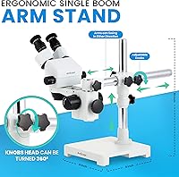 Vista 7 de AmScope SM-3BX-80S microscopio profesional binocular estéreo con zoom, ocular WH10x, aumento de 3,5X-45X, objetivo con zoom 0,7X-4,5X, anillo de 80