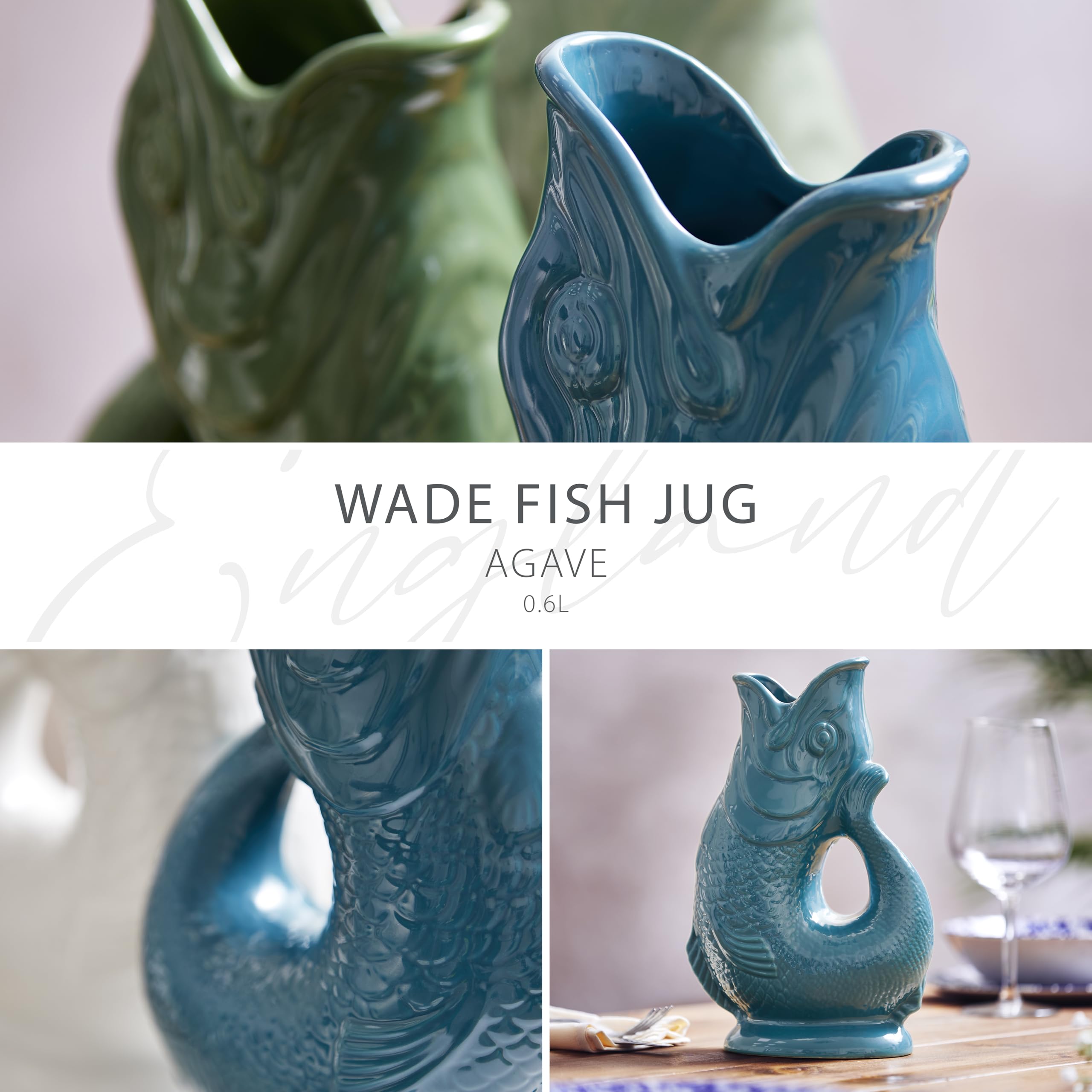 Wade Fish Jug, Handcrafted in Stoke-on-Trent England, Award-Winning Iconic UK Heritage Brand, English Earthenware, 0.6L - Image 2