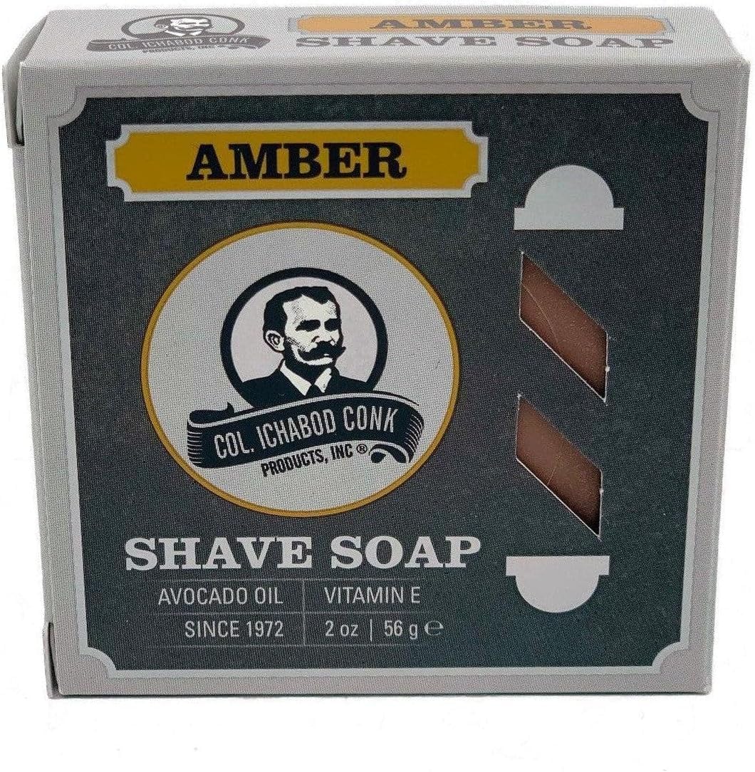 Col. Conk Amber Shave Soap 2.25 Ounce (Pack of 3)