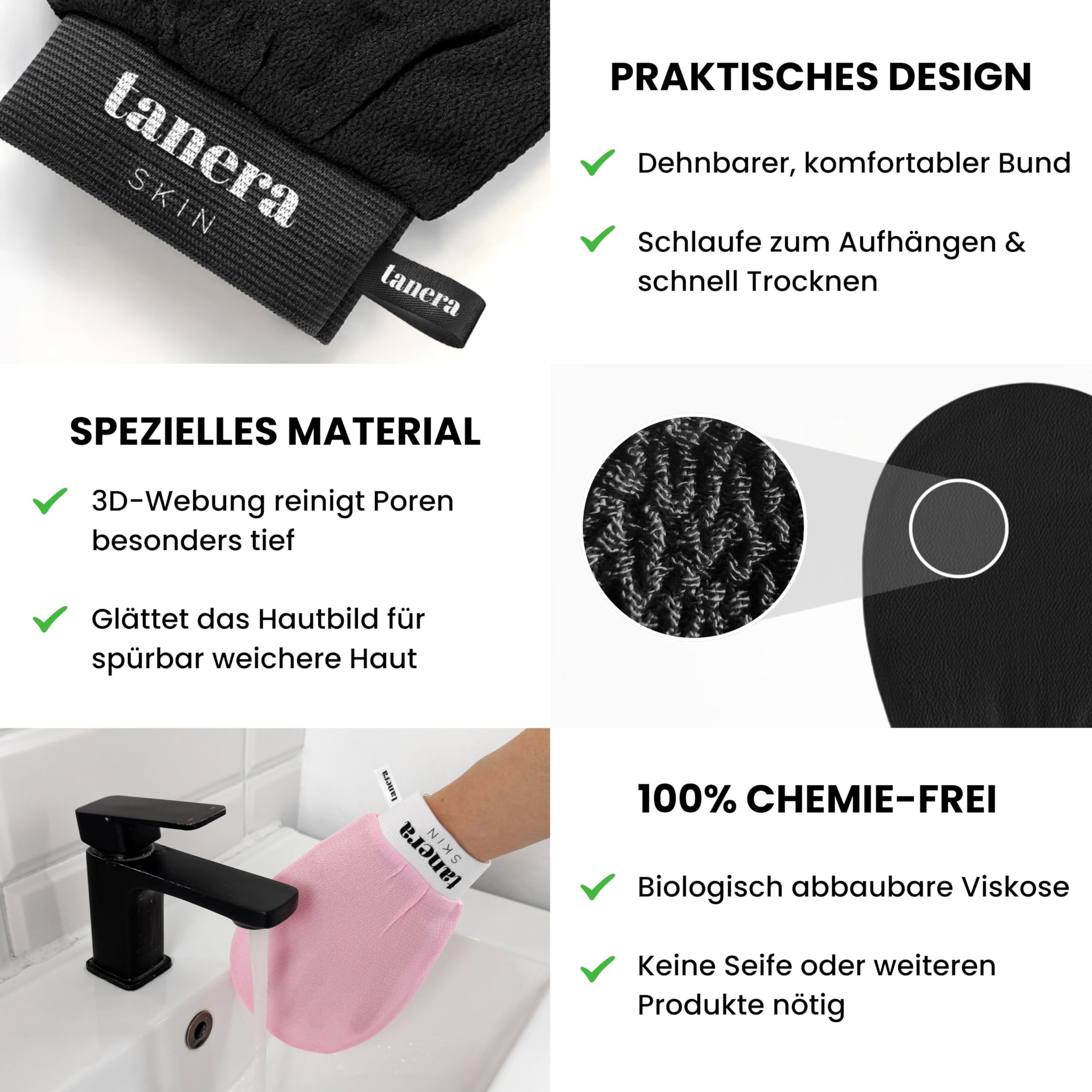 Peeling Handschuh Original Die Höhle der Löwen Kessa Hamam Body Scrub bei Keratosis Pilaris, Erdbeerbeine