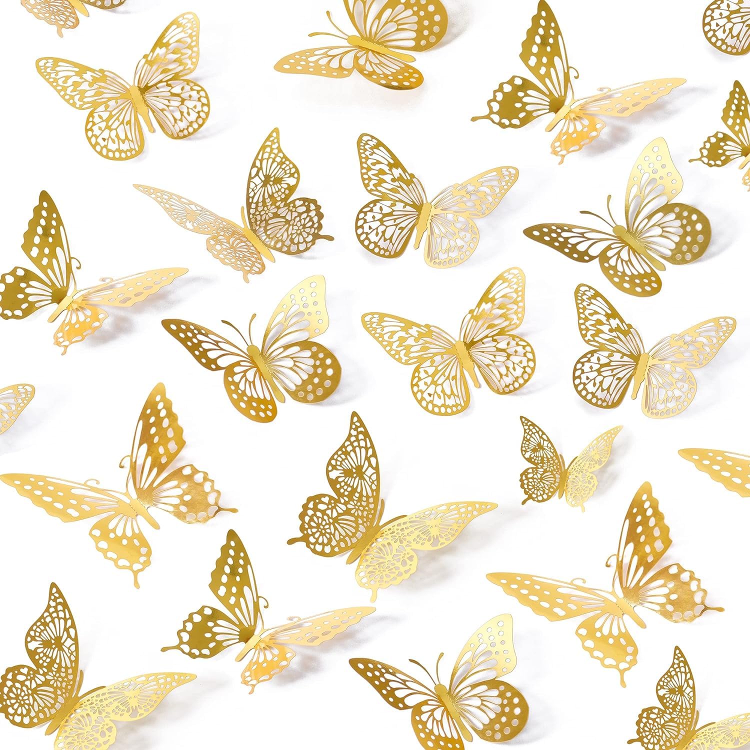 3D Paper Butterfly Wall Decor 48 Pcs 4 Styles 3 Sizes, Gold Butterfly Decorations for Butterfly Birthday Decorations Butterfly Party Decorations Cake Decorations, Removable Stickers (B0CQYYQ13L) Amazon Price History, Amazon Price Tracker