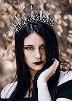 Vista 23 de SWEETV Tiaras y coronas para mujer, tiara de boda de cristal para novia, corona plateada de metal, accesorios de fiesta de disfraces