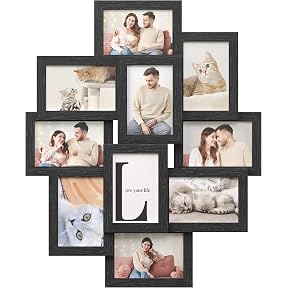 SONGMICS 4x6 Picture Frames Collage Wall Decor, 12-Pack Photo Collage Frame, Multi Picture Frame Set with Glass Front, Assembly Required, Ink Black URPF22BK