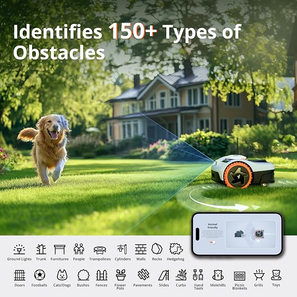 Segway Navimow i105E Robotic Lawn mower without Boundary, Rec. 500 m², Max. 600 m², EFLS 2.0 RTK + Vision Robot Lawnmower, AI Automatic Mapping, Virtual Limiting, Multi-Zone Management - 4