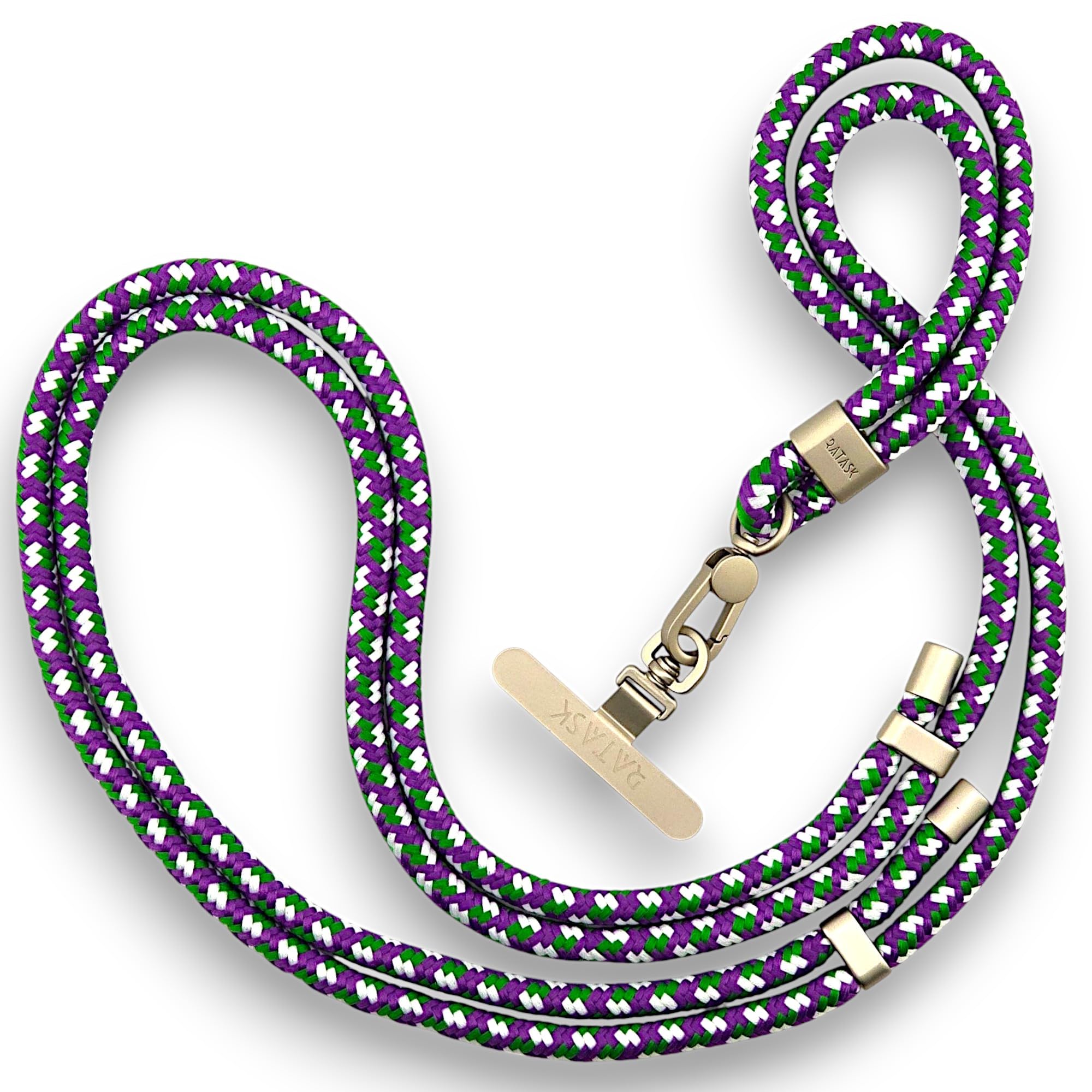Ratask Unisex Violet & Green Adjustable Neck/Shoulder Lanyard Strap For Mobile Phones, Camera, Id Card Holder, Badge Holder, (Colour: )