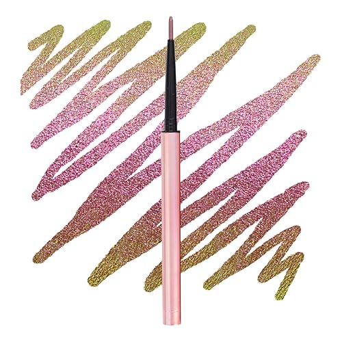 Lápiz delineador de ojos delineador de ojos de gel color con purpurina camaleón de larga duración impermeable delineador de ojos antimanchas