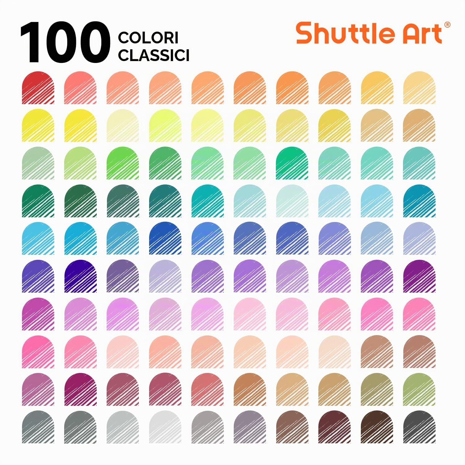 Shuttle Art 100 pennarelli colorati a punta fine da 0,4 mm, ideali per libri da colorare per adulti, progetti artistici e per il tuo diario