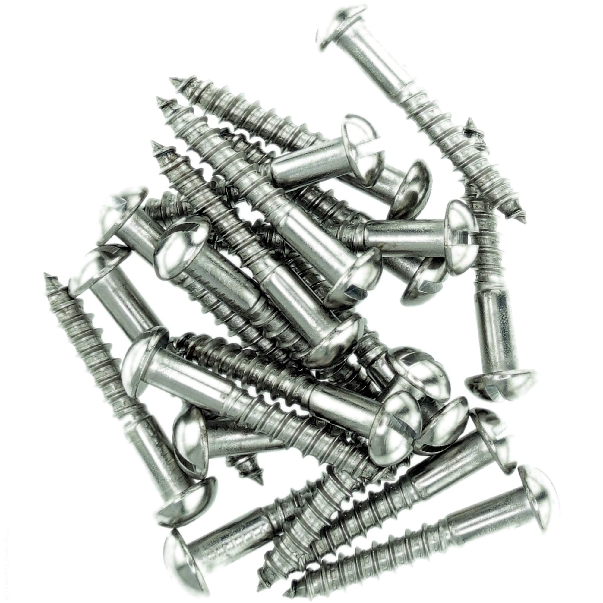 Singularity Supplies No.10 X 0.78 (5.0Mm X 20Mm) Slot Pan Wood Screw - Stainless Steel (A2) (Pack Of 20)