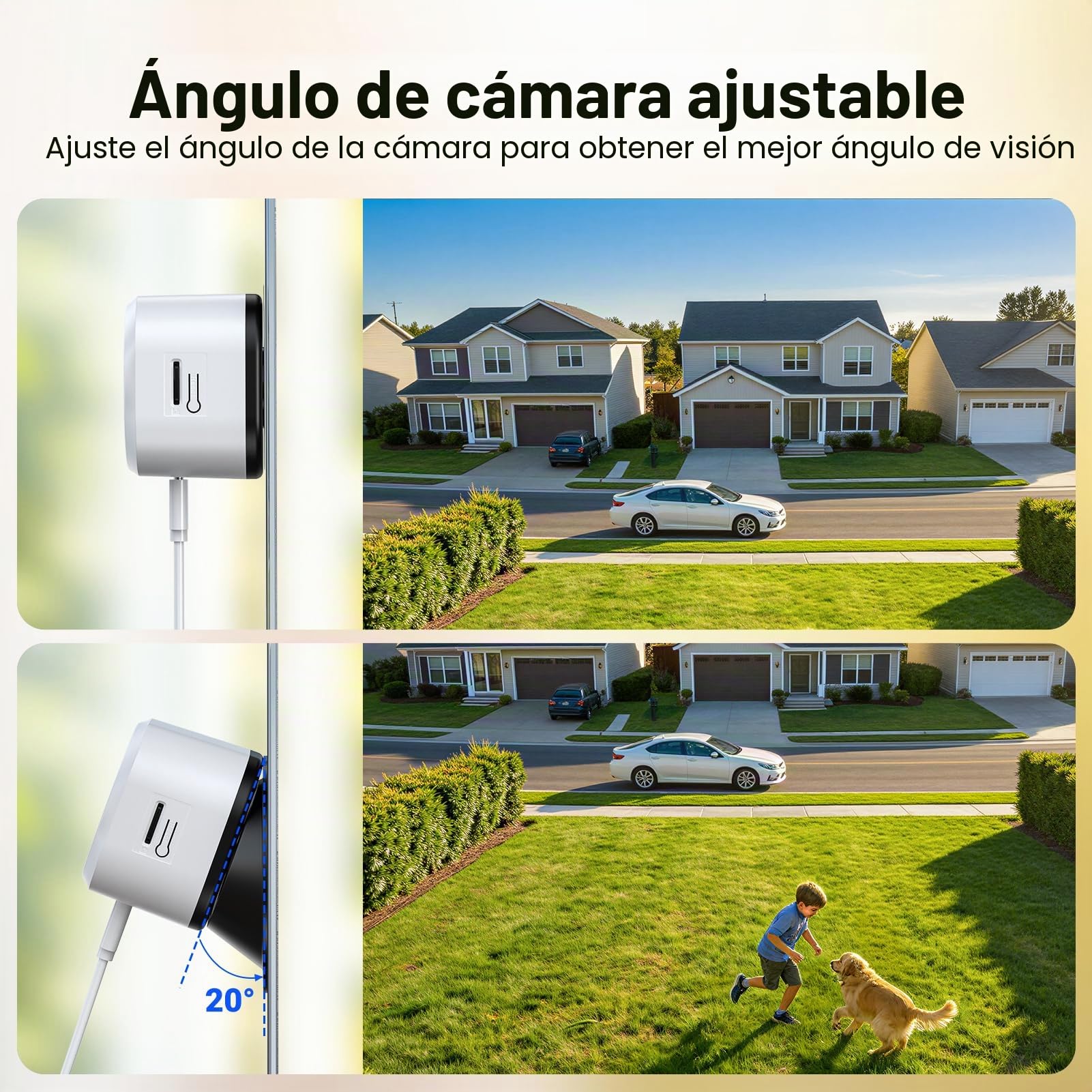 Codnida 3MP Cámara de Seguridad para Ventanas de para el Hogar, 2K Cámara Interiores con Adhesivo, Detección de Movimiento, Visión Nocturna a Color, Audio Bidireccional, Antirreflejos, 2.4/5GHz WiFi