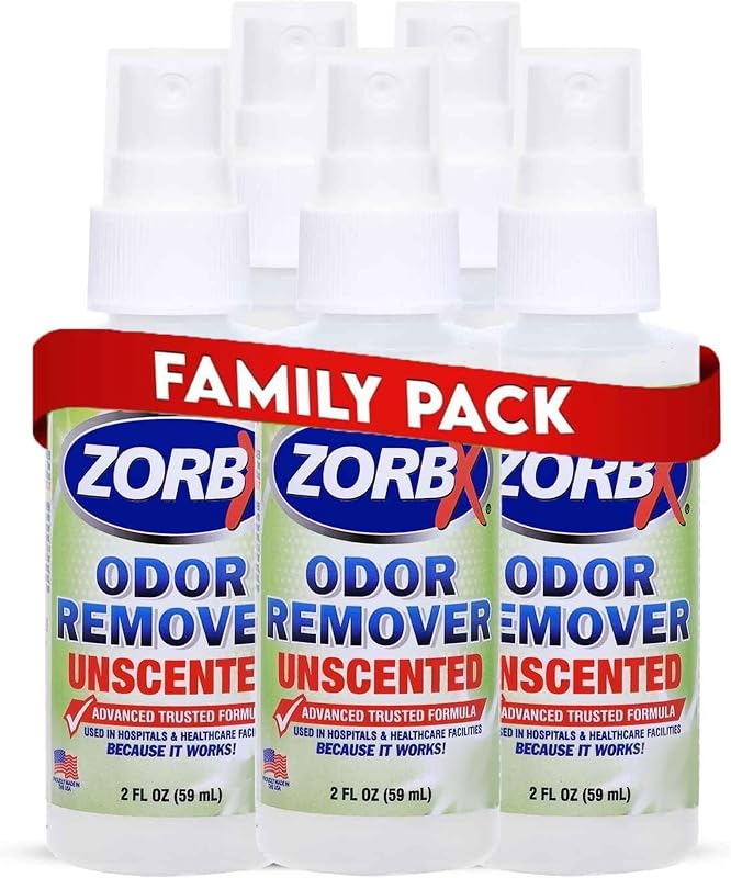 Removedor de Odores sem Fragrância ZORBX para Cães e Ambientes, 60 mL, Pacote com 5
