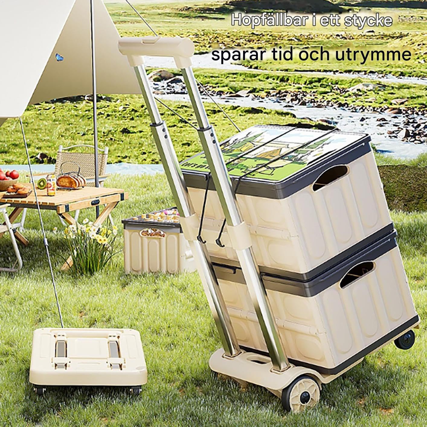 Carrello A Mano Capacità Di Carico 100 Kg Con Ruote Portatili E Rotolanti | Altezza Regolabile Del Carrello A Mano Pieghevole per la Spesa, l'Aeroporto, i Viaggi, il Garage e il