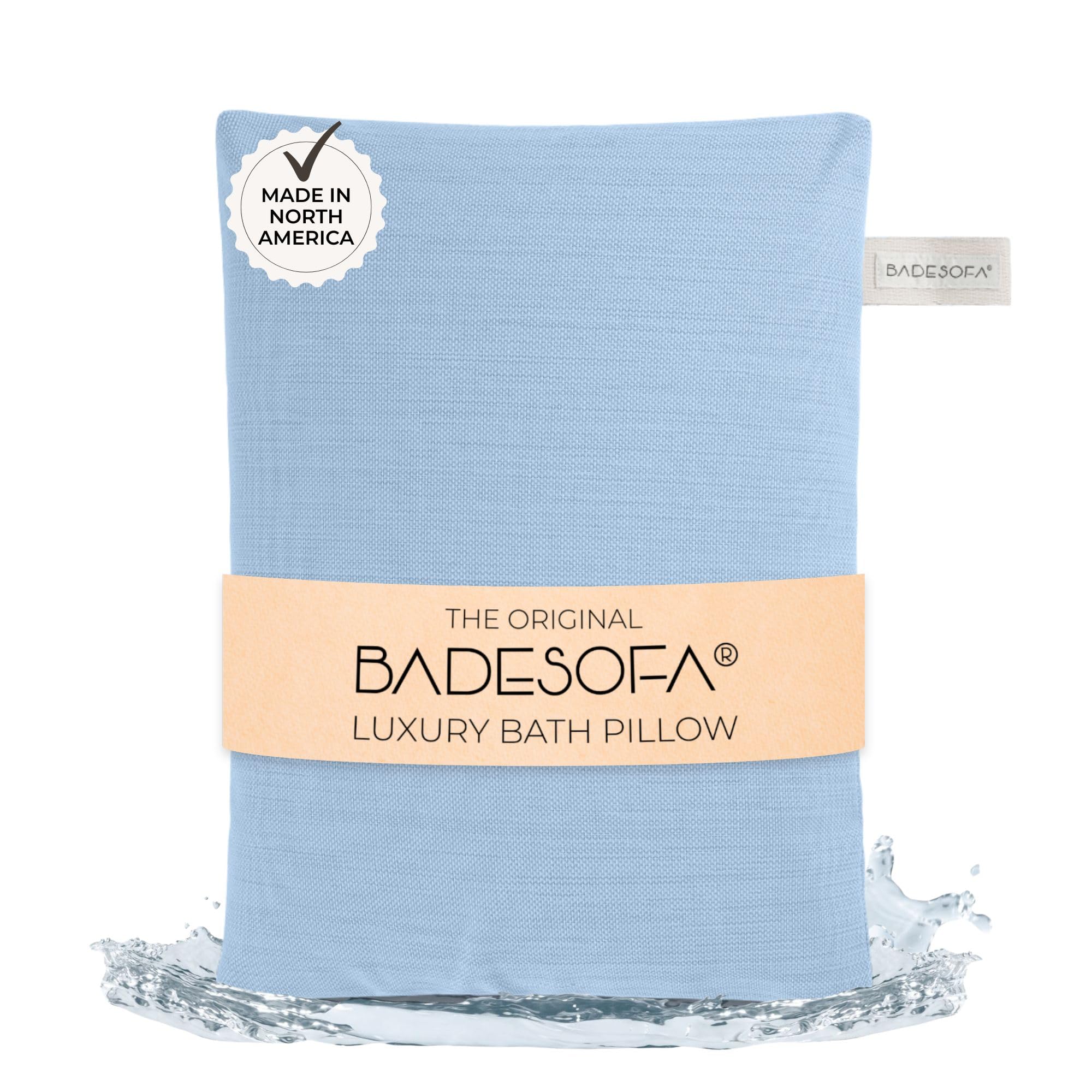 BADESOFA® Luxury Seat Cushion for Bath | Premium-Quality Materials | Comfortable &amp; Quick-Drying | Washable Bath Pillow in Blue | Home Spa | Suitable for Bathtub, Steam Sauna &amp; Hot Tub
