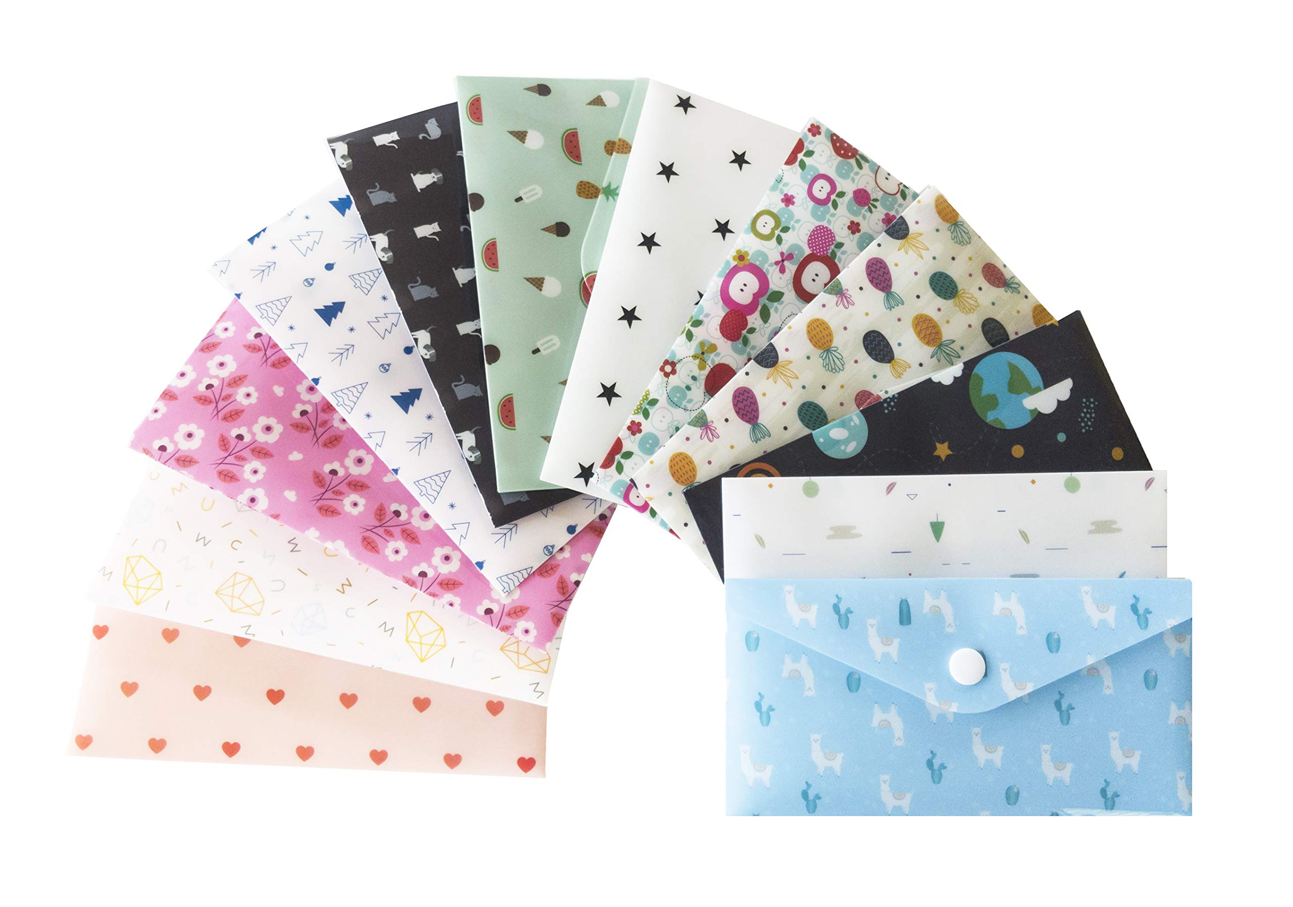 Photo 1 of With You Cash Budget Envelopes for Budgeting Budget Categories | 12 Premium Reusable Plastic Cash Envelope System with Snap Button Plus 12 Coin Envelopes and 12 Budget Sheets (Cute)