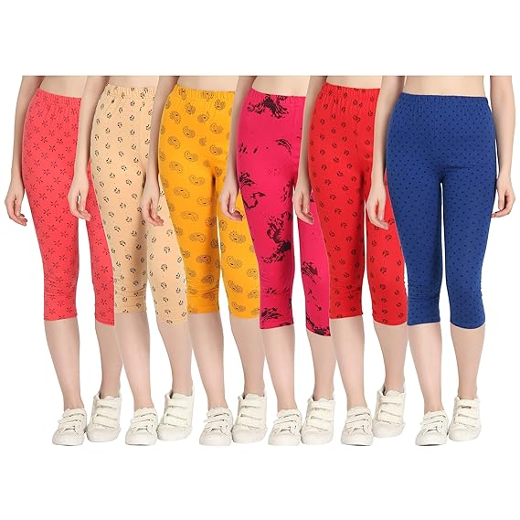 Printed Capri for Womens/Girl Pack of 6