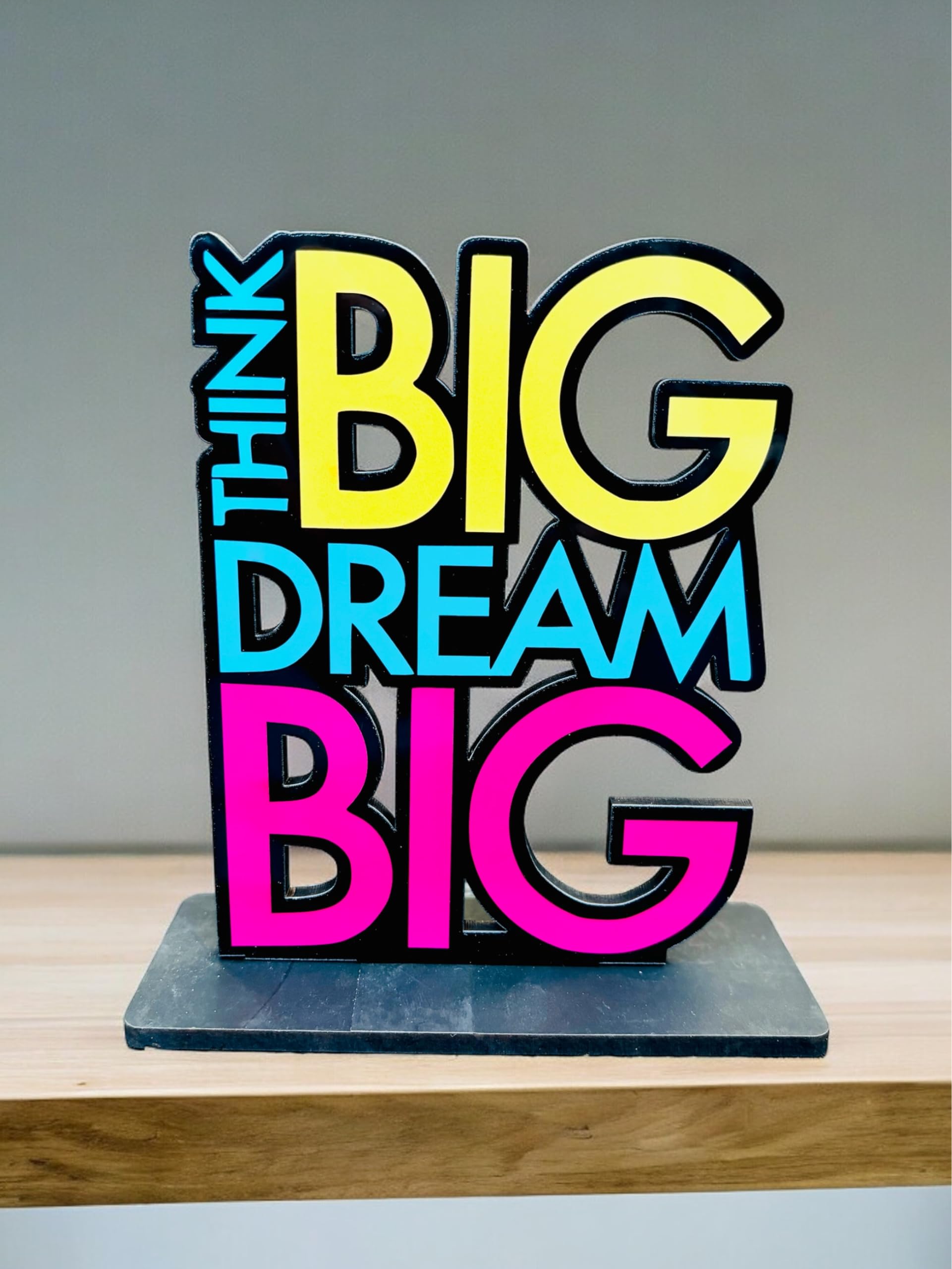 WARMINGO DE Think Big Dream Big Motivational Table Decor | Gift For Friend Sister Brother Student (Multicolor 6 x 5.5 Inches) (DREAM BIG)-picture-21
