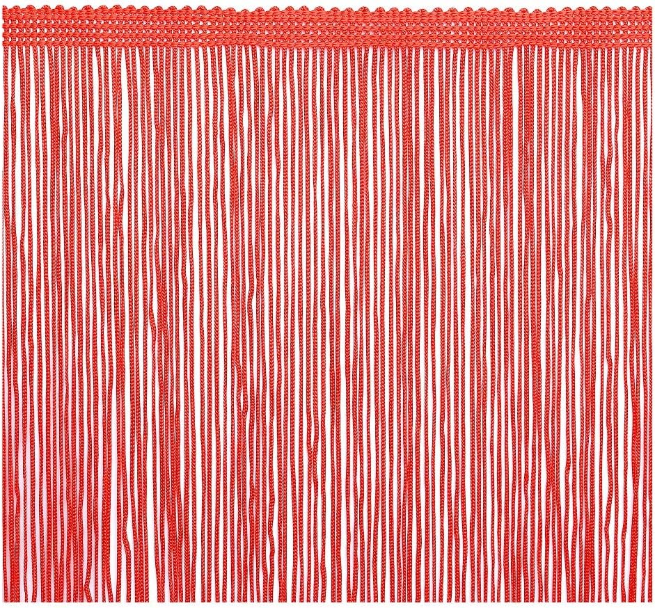 2 Yards Fringe TrimTassel 8 inch Wide for Clothes Accessories and Latin Wedding Dress and DIY Lamp Shade Decoration (Black)