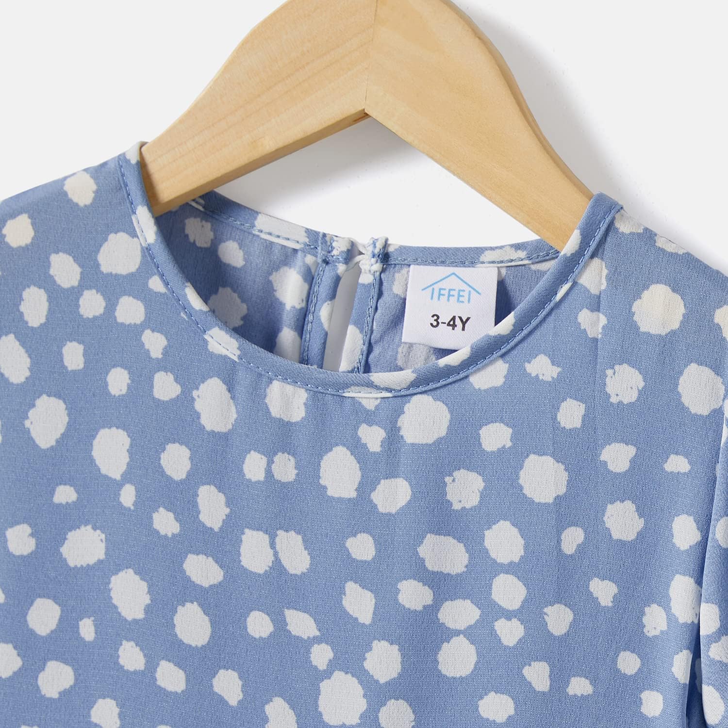 IFFEI Mommy and Me Dresses Summer Casual Boho Matching Outfits Ruffle Puff Sleeve High Waist Midi Beach Maxi Dress - Image 6