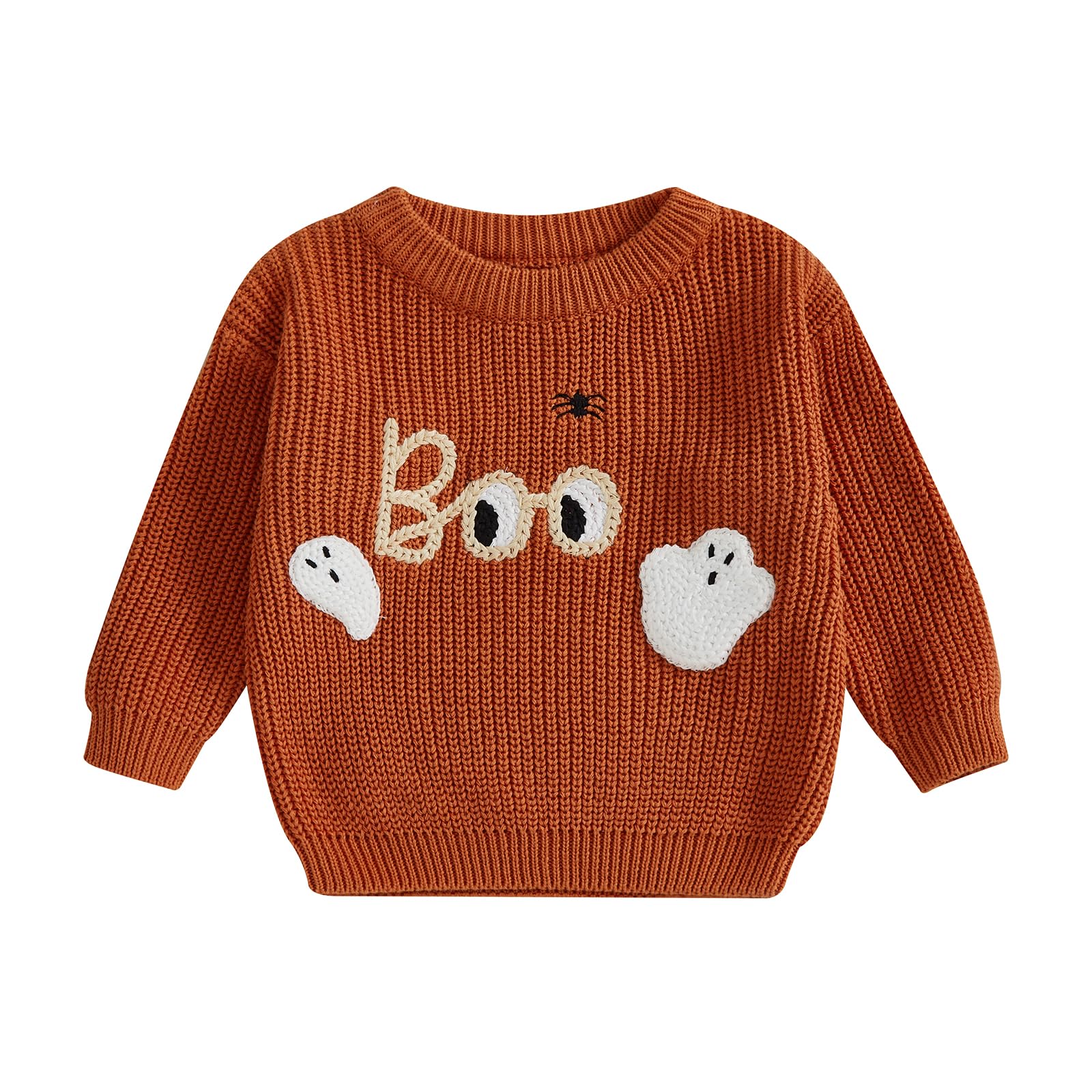 LSFYSZD Toddler Baby Girls Boys Halloween Pumpkin Sweaters Long Sleeve Crew Neck Winter Warm Knitwear Pullover Jumpers Top — view 205
