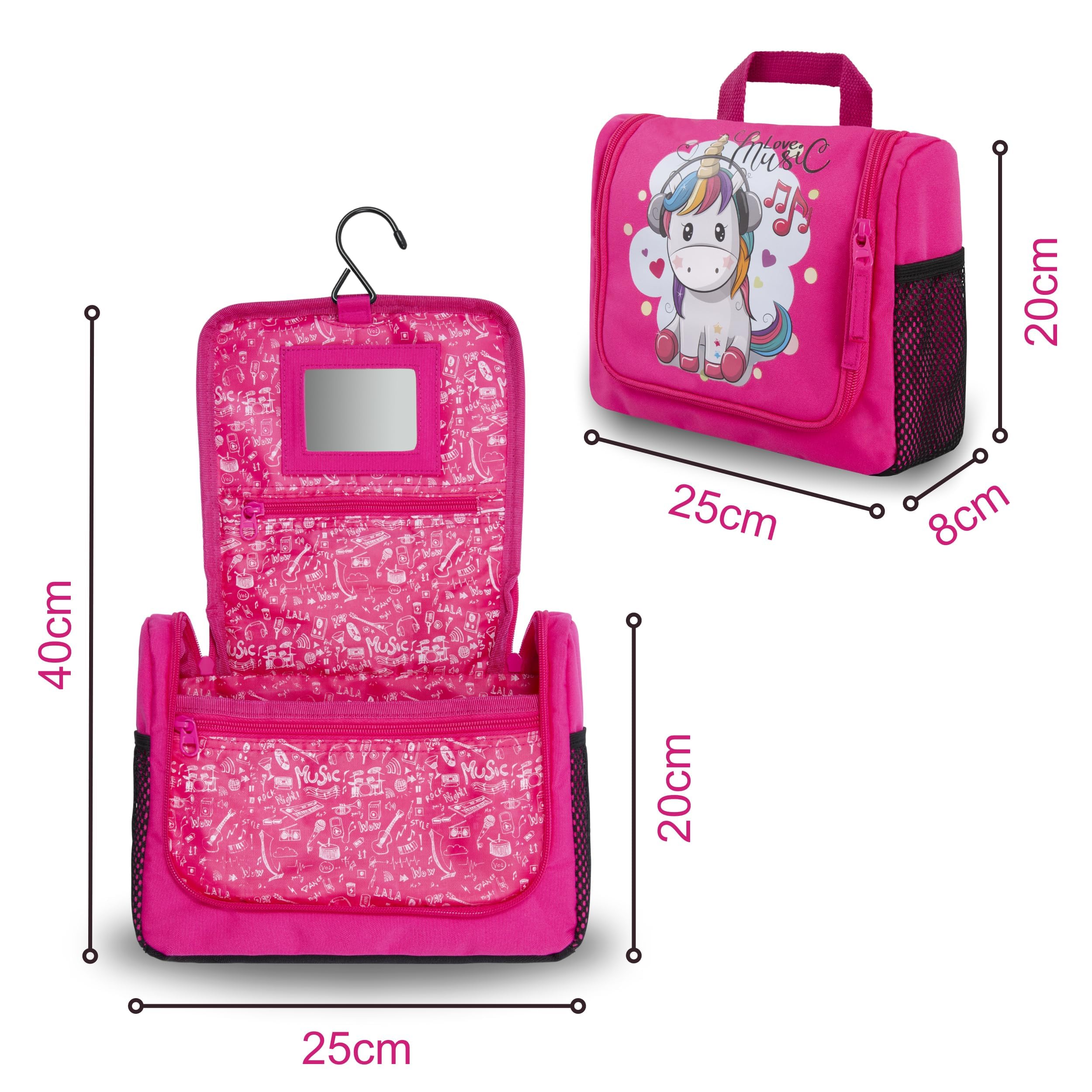 GRINSEZWERGE Kulturtasche für Kinder und Erwachsene - 12 Motive | Reise Kulturbeutel für Damen und Herren | Kosmetiktasche zum Aufhängen | Waschbeutel Waschtasche Reisetasche für Jungen und Mädchen