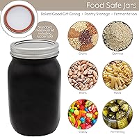 Vista 7 de Darware Tarros de masón negros de granja (juego de 2); decoración del hogar y almacenamiento de boca ancha decorativos tarros Mason de boca ancha