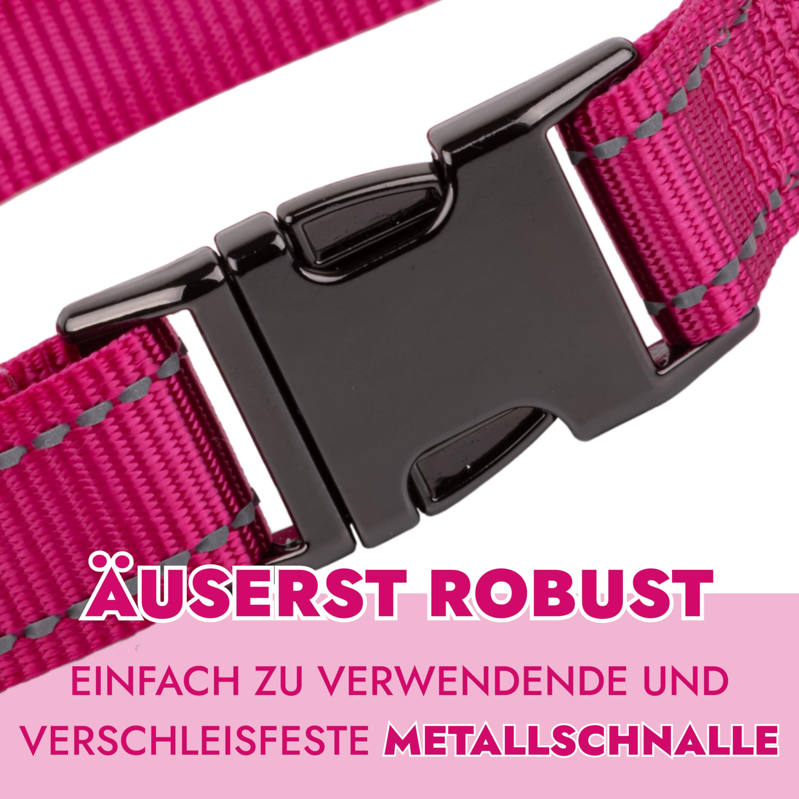 QQPETS Reflektierendes Hundehalsband Leopardenmuster – Für Große Hunde, Nylon, Verstellbar, Mit Schnellverschluss, Weiß