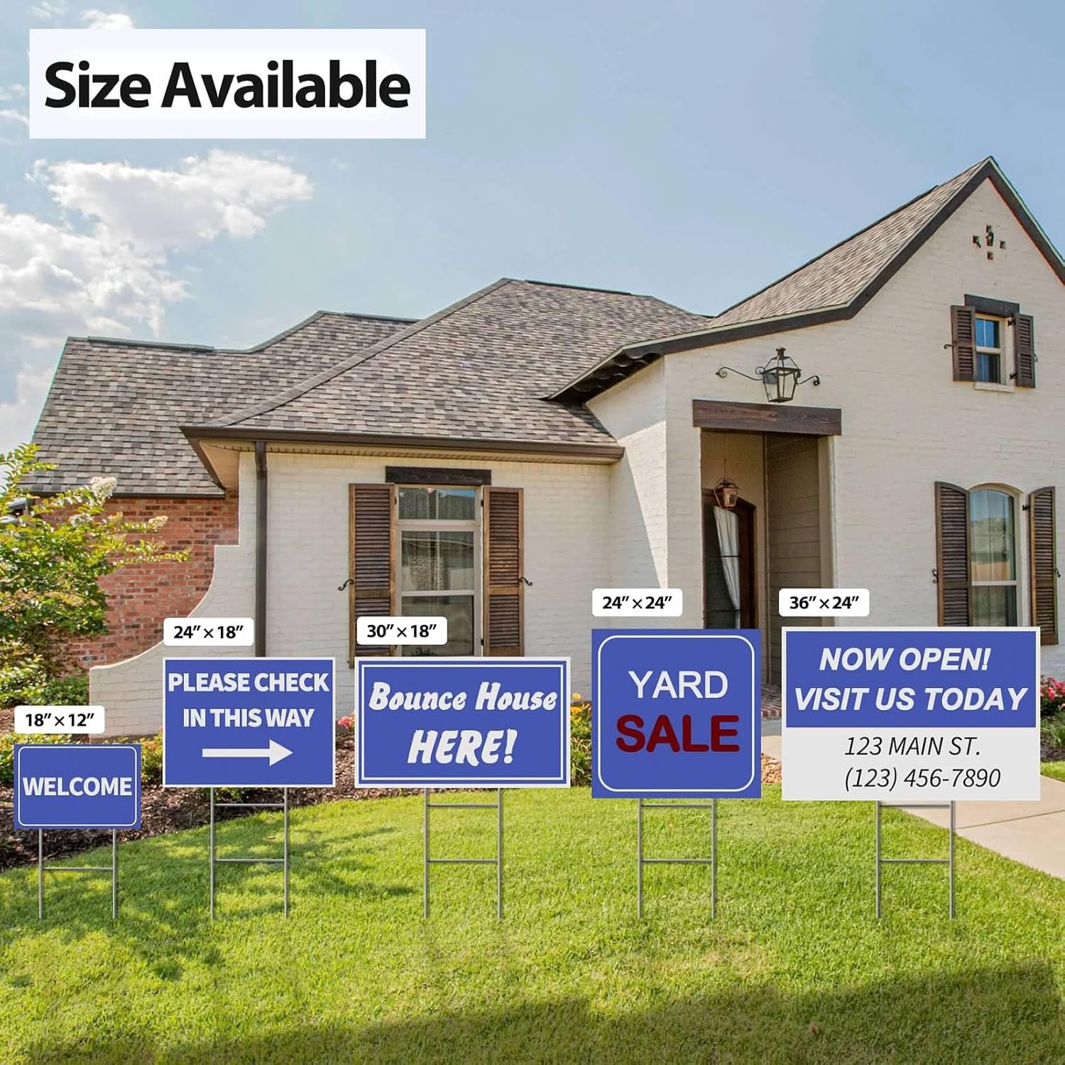 Double-Sided Custom Yard Signs with Stakes, 18x24 Inch Graduation Yard Sign, Customized Outdoor Signs for Real Estate and Business, 2 Pack