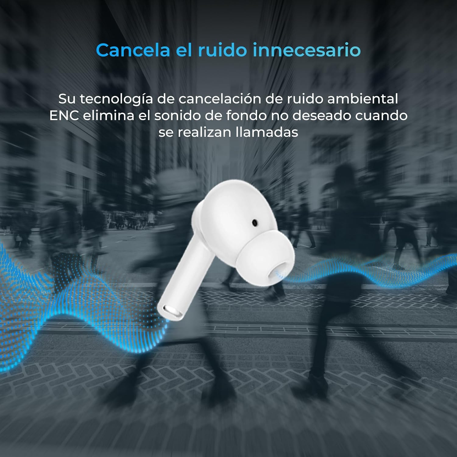 KSIX Orion Earbud with noise cancellation waves