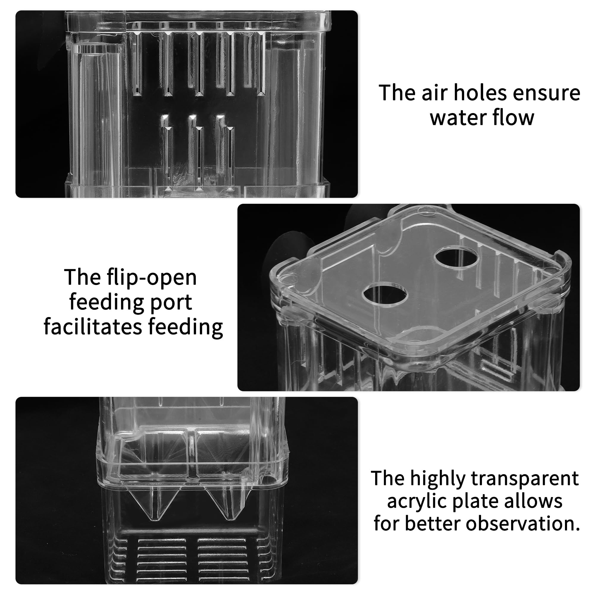 CAPASTEC Fish Breeder Box, Easy-to-Use Breeder Tank Divider, Breeder Box for Fish Tank Versatile Breeder System, S, Clear, 1 Set - Image 3