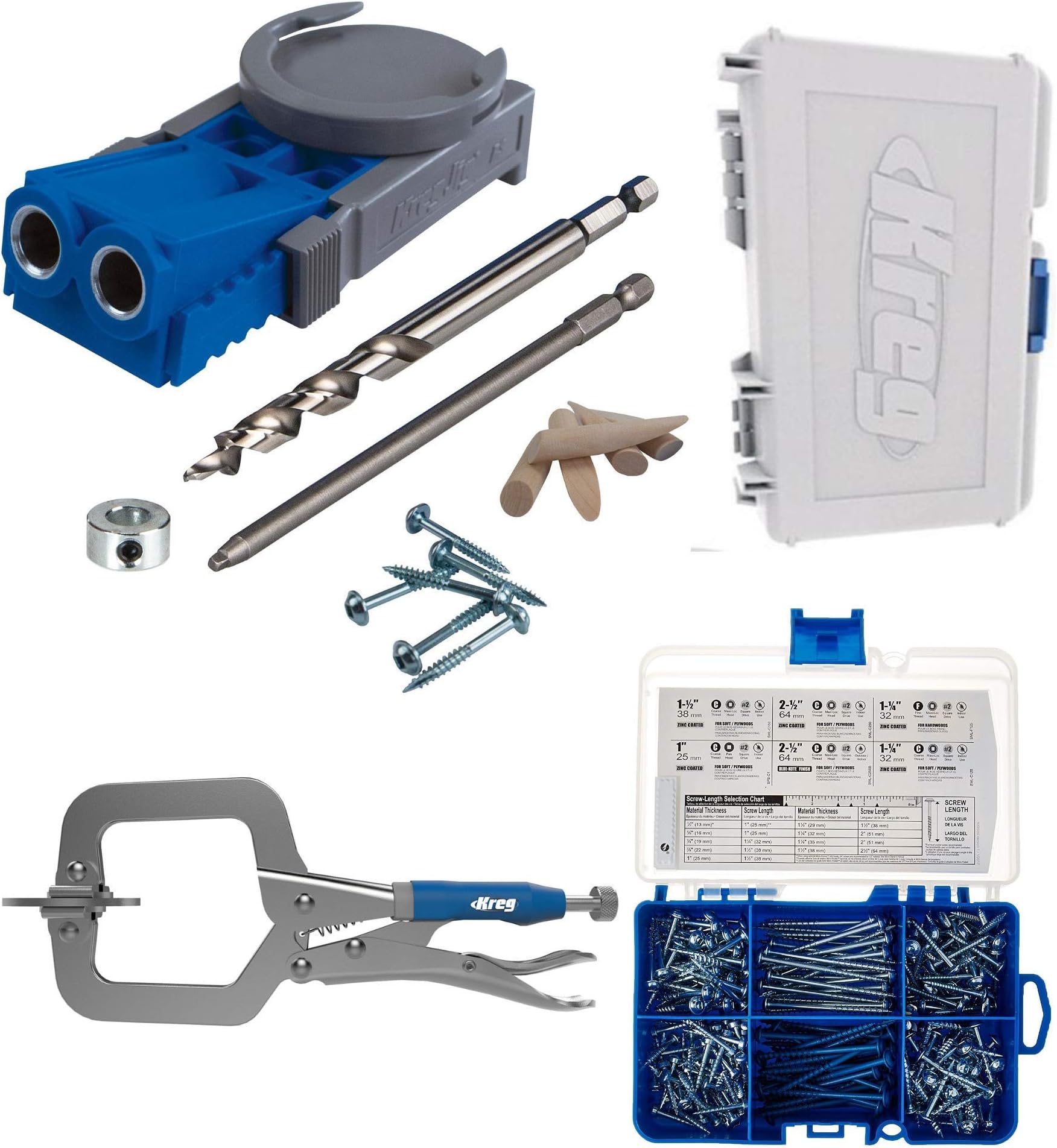 Jig R3 Master System with Starter Screw Kit & Classic 2" Face Clamp - Clamps for Woodworking - Premium Wood Clamps for Woodworking