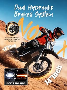 ESKUTE NOVA X Electric Dirt Bike, 35-46 MPH 4000W Motor with Certified 48V 22.8Ah Battery, Full Suspension Hydraulic Brakes, Mountain Off-Road for Teens Adults Black