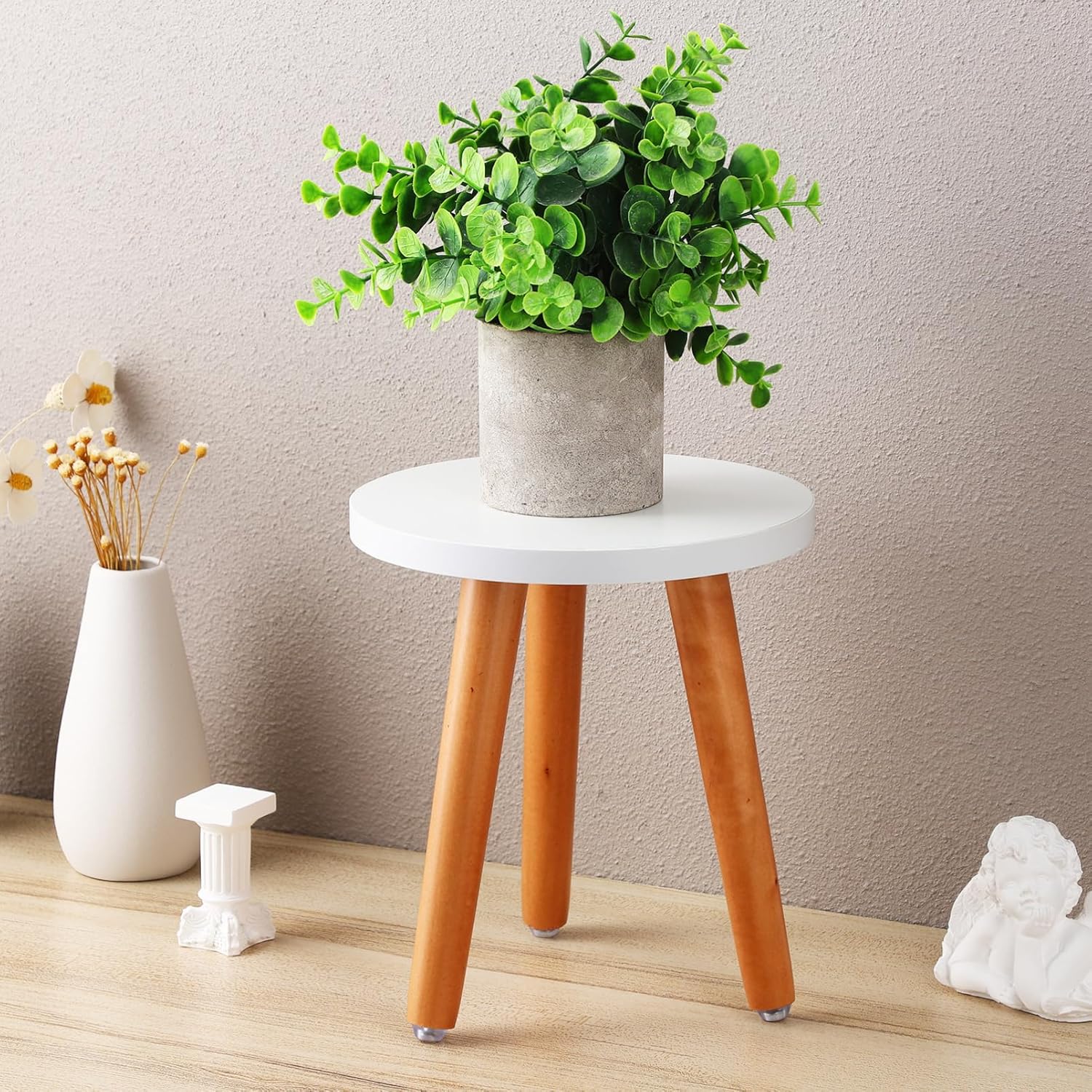 2pcs Solid Wood Plant Stands Indoor Plant Stool Home Decor for Small and