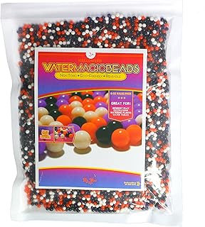 Big Mo's Toys Floral Halloween Pearl Water Beads - Orange Purple Black and White Halloween Gel Balls for Vase Or Candle Fi...