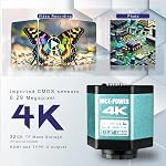 NICE-POWER Digital Microscope for Soldering & Electronics Repair, 150X Magnification, Adjustable Ring Light, Type-C/HDMI Interface, 4K HD Quality Industrial Microscope with Large Stable Base Stand